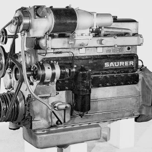 Geschichte Saurer | CT2D-Dieselmotor mit Druckwellenaufladung | Werkbild Ad. Saurer AG Arbon/TG, Nr. 15286